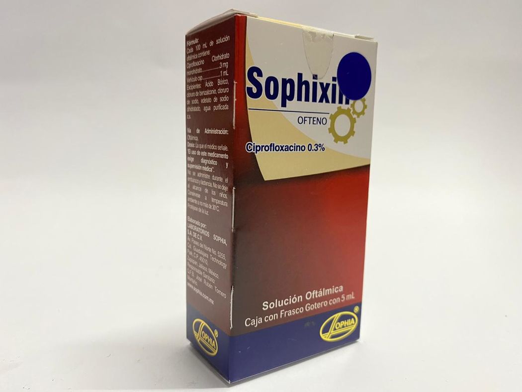 Sophixin Ofteno (B) Ciprofloxacino 0.3% Solución Oftálmica 5ml