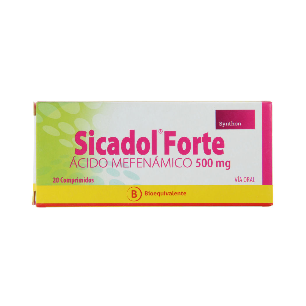 Sicadol Forte (B) ícido Mefenámico 500mg 20 Comprimidos