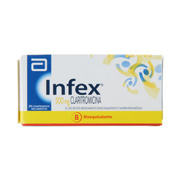 Infex (B) Claritromicina 500mg 20 Comprimidos Recubiertos
