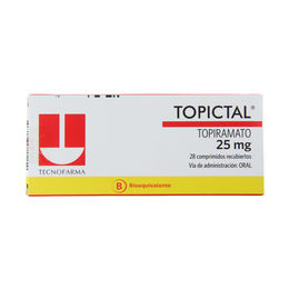 Topictal (B) Topiramato 25mg 28 Comprimidos Recubiertos
