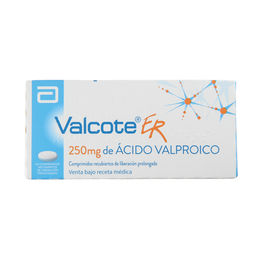 Valcote ER (R) Ácido Valproico 250mg 50 Comprimidos Prolongados