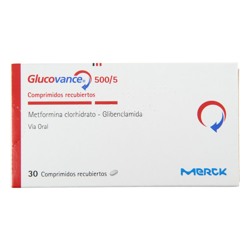 Glucovance 500/5 Metformina / Glibenclamida 30 Comprimidos Recubiertos