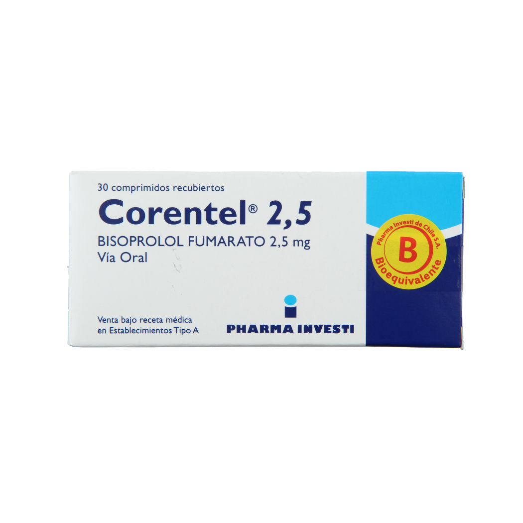 Corentel (B) Bisoprolol 2.5mg 30 Comprimidos Recubiertos
