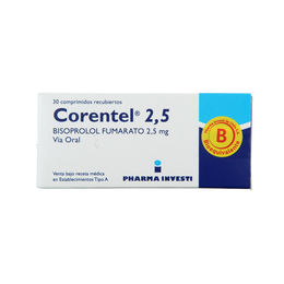 Corentel (B) Bisoprolol 2.5mg 30 Comprimidos Recubiertos