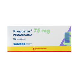 Pregastar (B) Pregabalina 75mg 28 Cápsulas