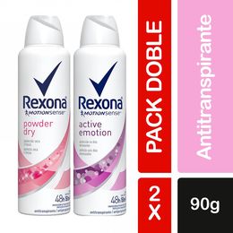 Desodorante Aerosol Powder Dry Y Active Emotion 2 Unidades