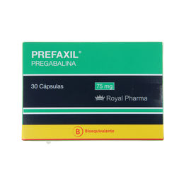 Prefaxil (B) Pregabalina 75mg 30 Cápsulas