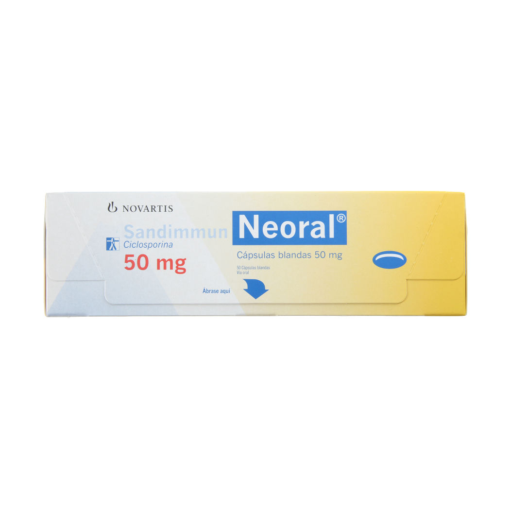 Sandimmun Neoral (R) Ciclosporina 50mg 50 Cápsulas Blandas