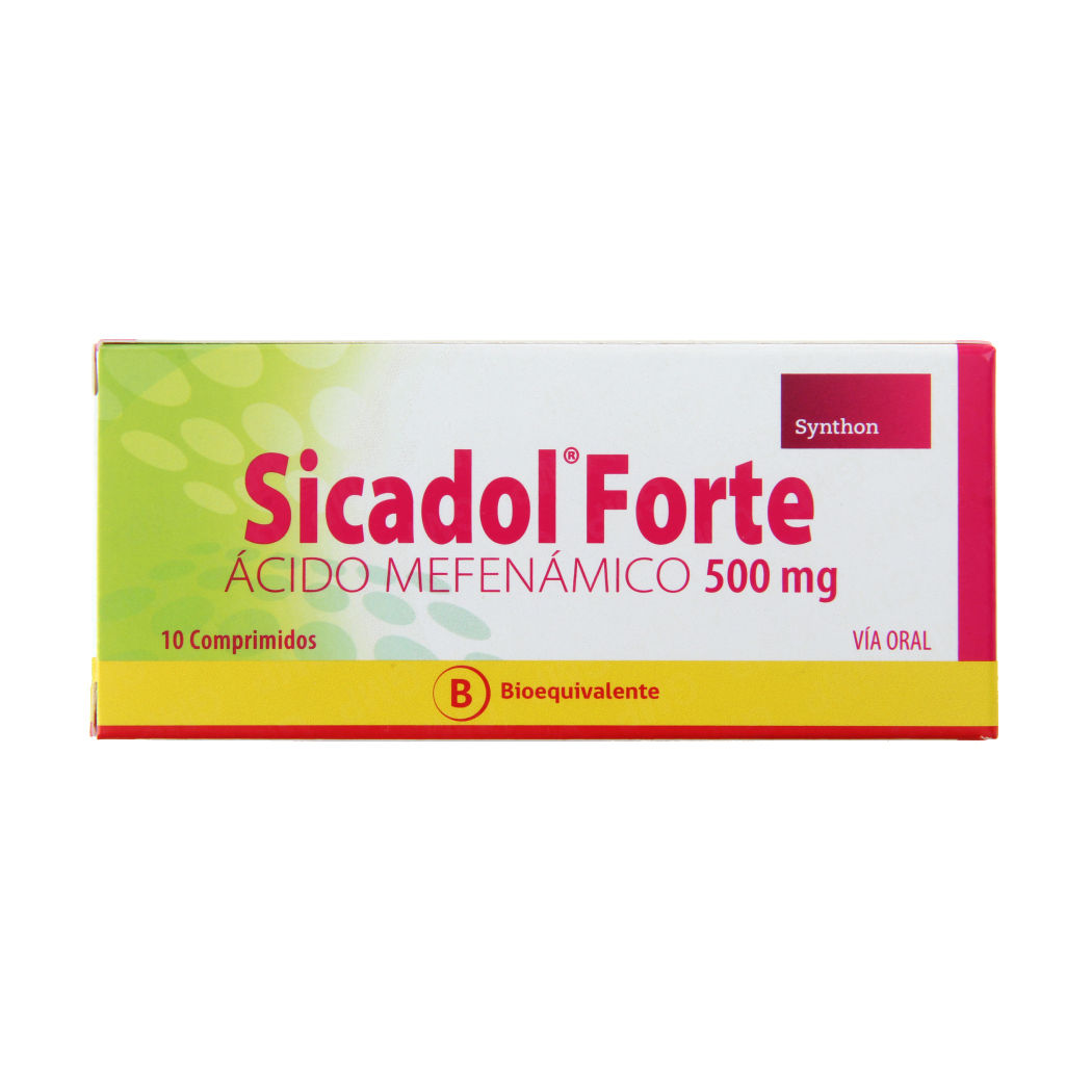 Sicadol Forte (B) ícido Mefenámico 500mg 10 Comprimidos