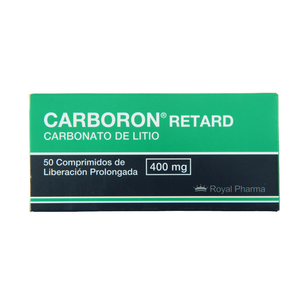 Carboron Retard Carbonato de Litio 400mg 50 Comprimidos Prolongados