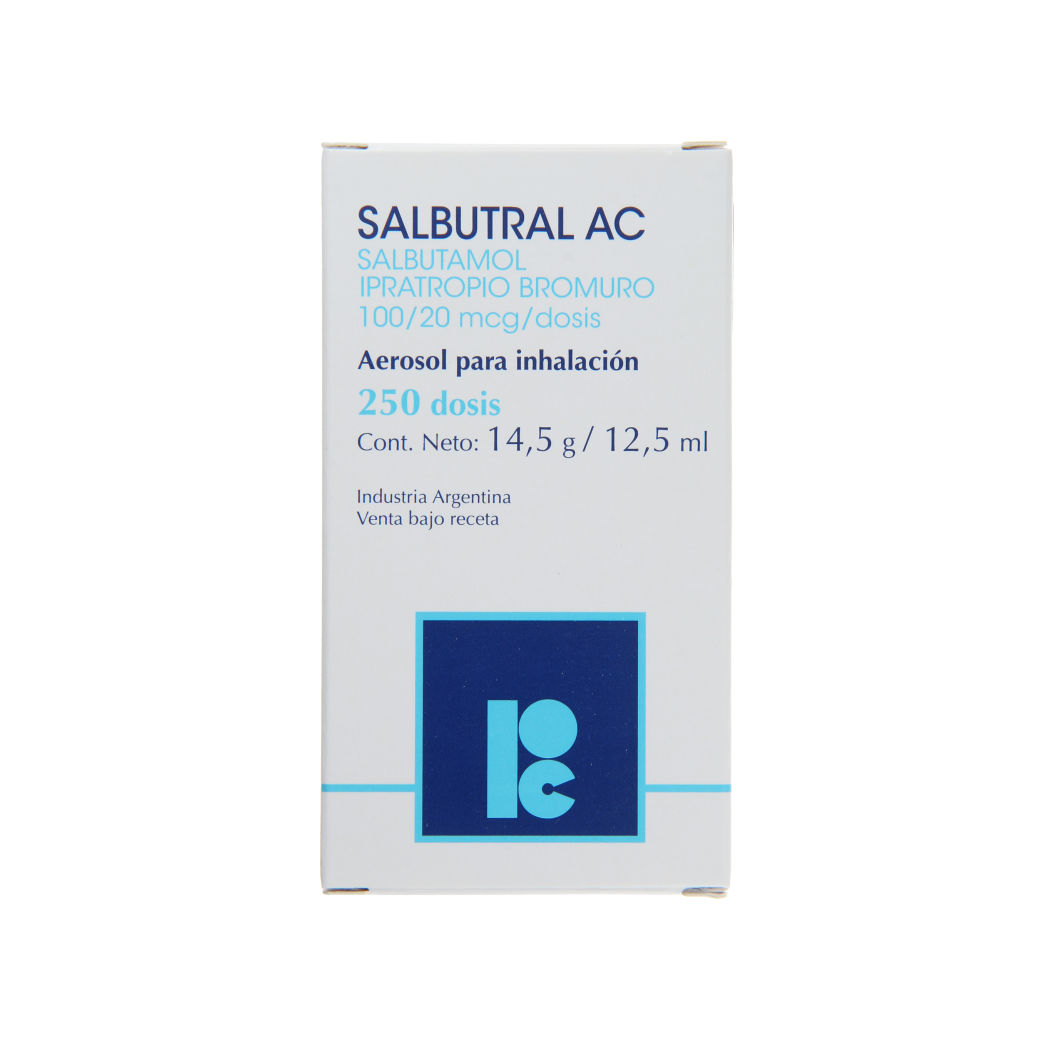Salbutral AC Salbutamol / Ipratropio Bromuro Aerosol Inhalación 250 Dosis