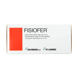 Fisiofer hierro 800 mg/15 mL solución oral 10 frascos monodosis de 15 mL