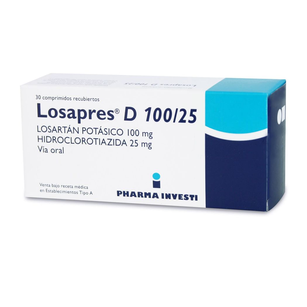 Losapres D 100/25 Losartán / Hidroclorotiazida 30 Comprimidos Recubiertos