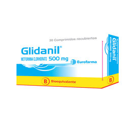 Glidanil (B) Metformina 500mg 30 Comprimidos Recubiertos