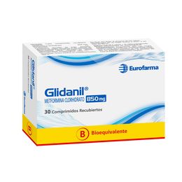 Glidanil (B) Metformina 850mg 30 Comprimidos Recubiertos
