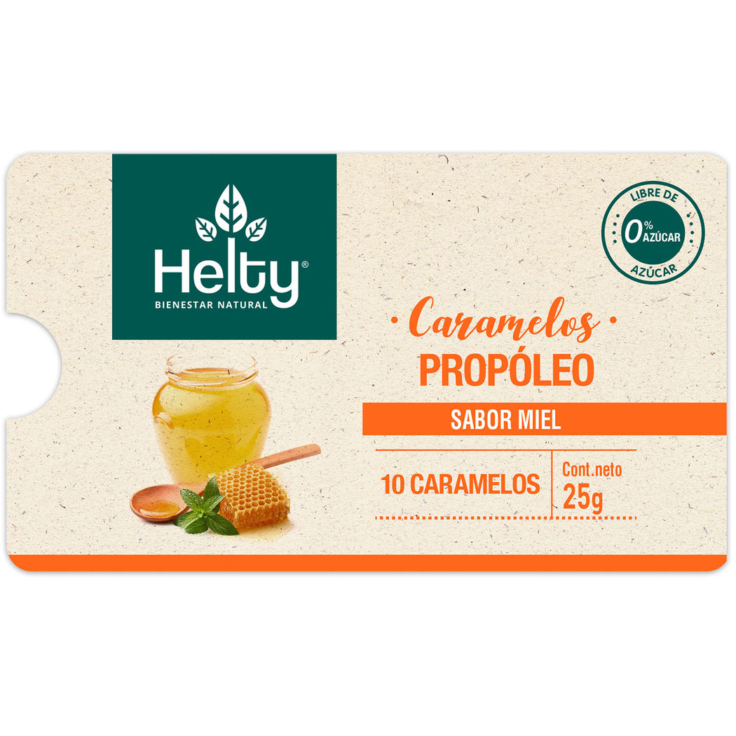 Caramelos de Propóleo Miel Zero Helty 10un
