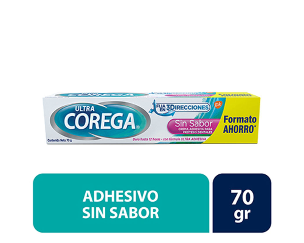 Corega Ultra Crema Adhesiva Sin Sabor 70g