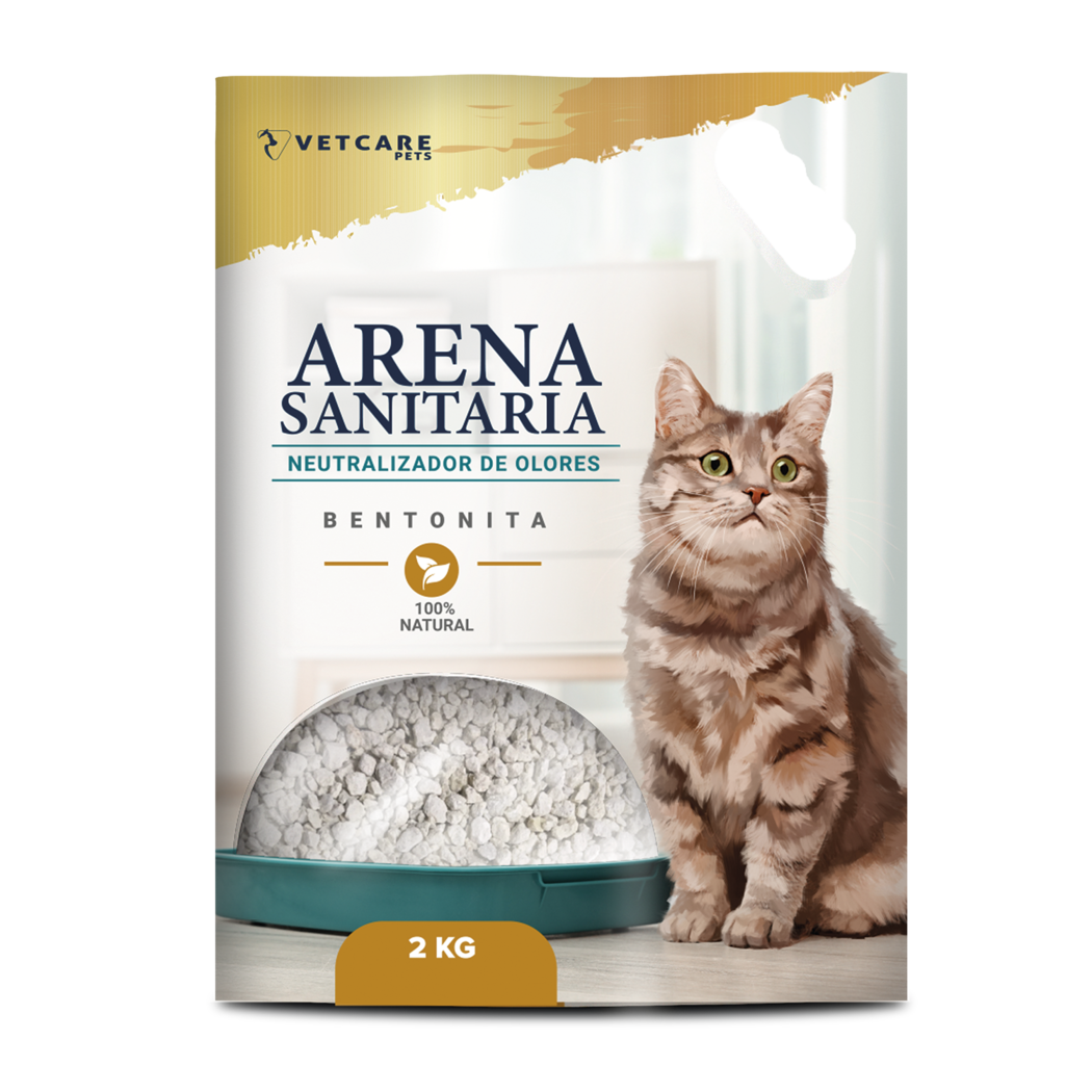 Arena Sanitaria para Gatos Vetcare Bentonita 2kg