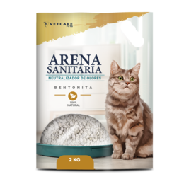 Arena Sanitaria para Gatos Vetcare Bentonita 2kg