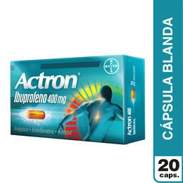 Actron (R) Ibuprofeno 400mg 20 Cápsulas Blandas