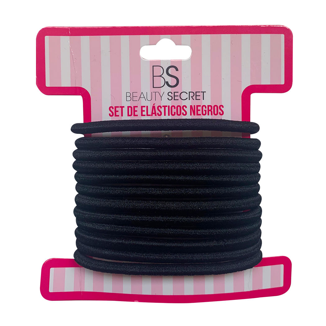 Elásticos Beauty Secret Colets negros 12 Unidades