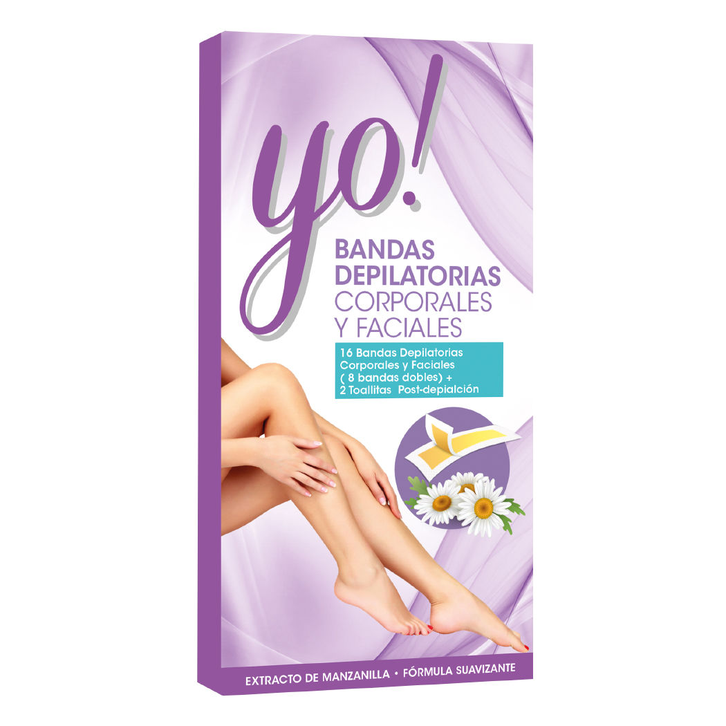 Yo! Bandas Depilatorias con Extractos de Manzanilla 16 Unidades