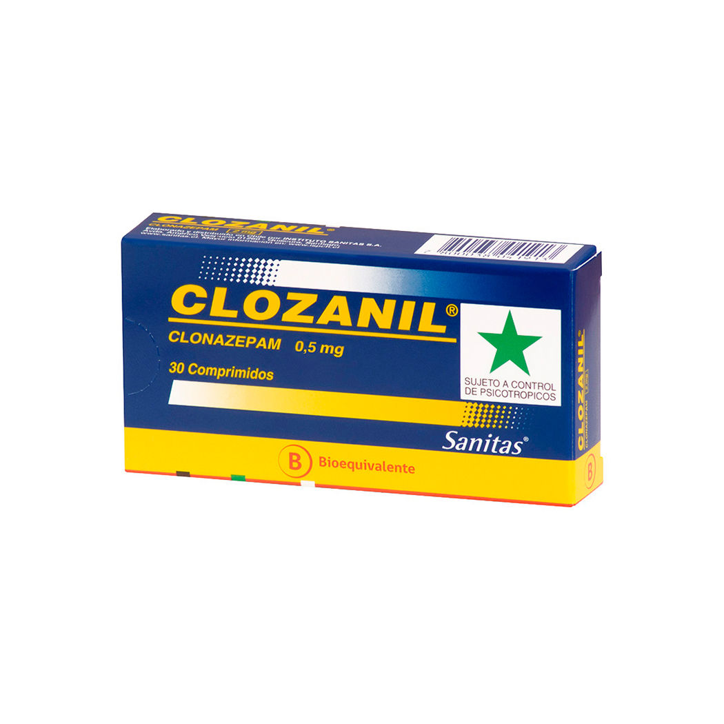 Clozanil (B) Clonazepam 0.5mg 30 Comprimidos