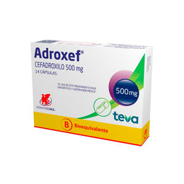 Adroxef Cefadroxilo 500 mg 14 Capsulas