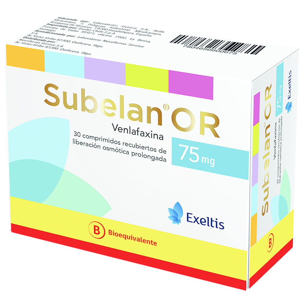 Subelan OR (B) Venlafaxina 75mg 30 Comprimidos Prolongados