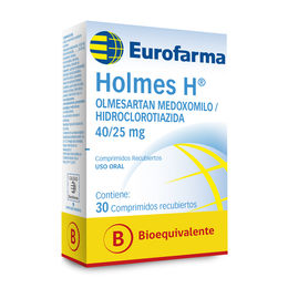 Holmes H (B) Olmesartán / Hidroclorotiazida 40/25 30 Comprimidos Recubiertos