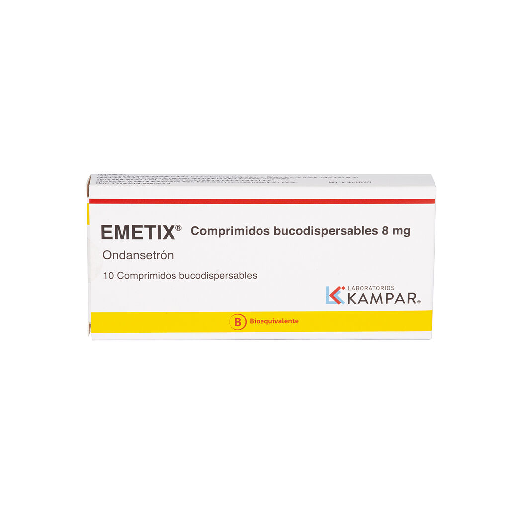Emetix Ondansetrón 8mg 10 Comprimidos Bucodispersables