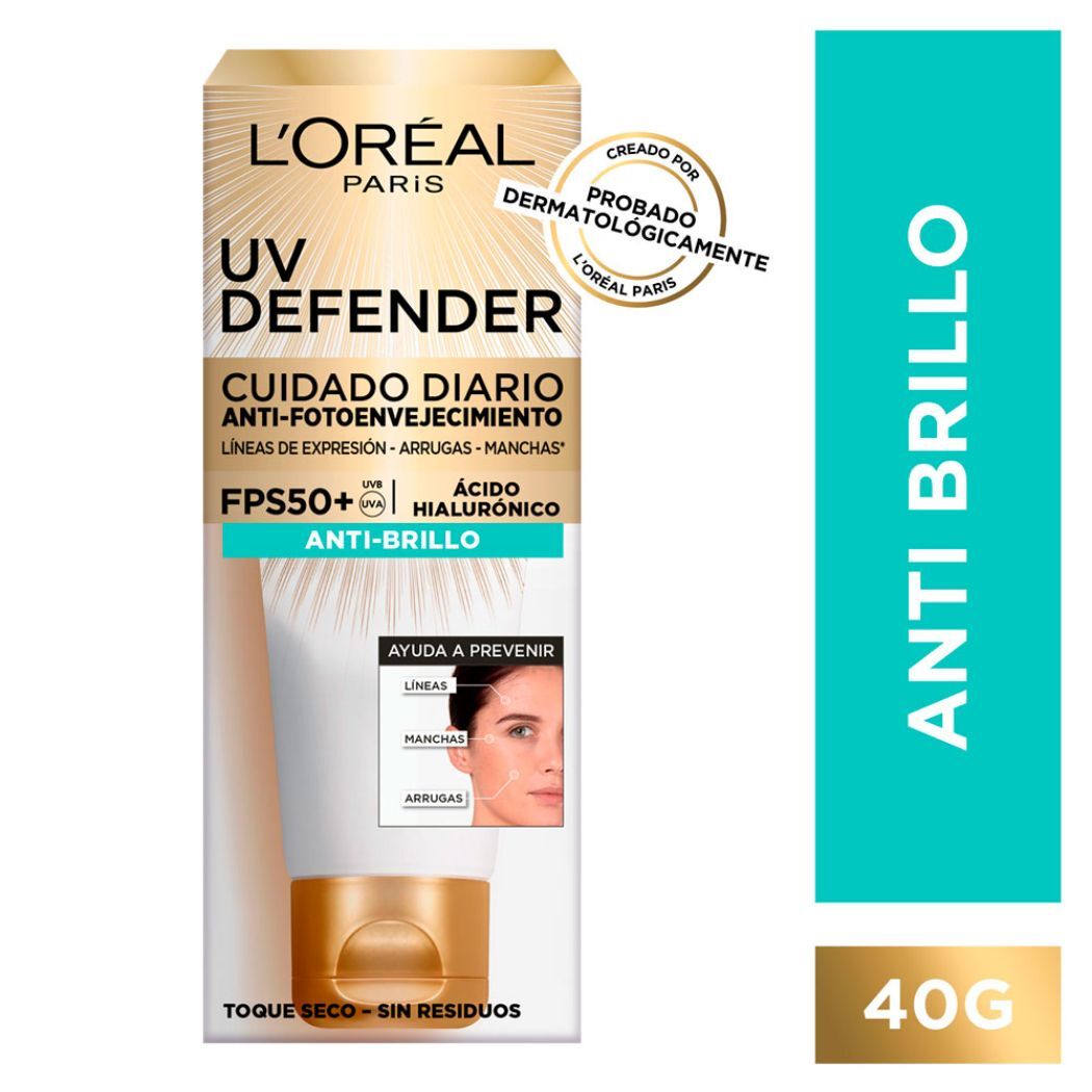 Protector Solar L'Oréal UV Defender Anti Fotoenvejecimiento FPS50