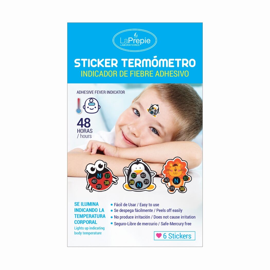 Termómetro Infantil Sticker Hipoalergenico 6 Unidades