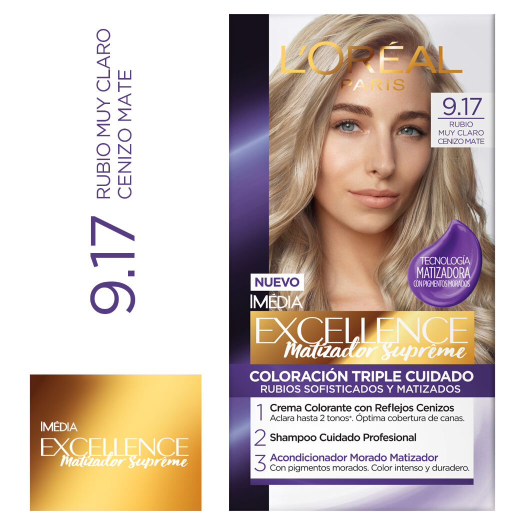 Tinte Claro Cenizo L'Oréal Excellence N°9.17 