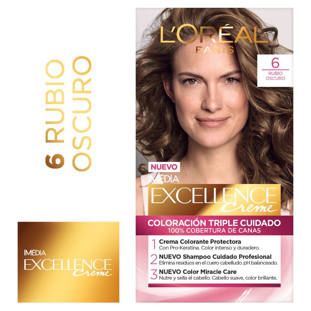 Coloración L'Oréal Excellence Creme 6 Rubio Oscuro