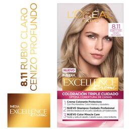 Tintura Excellence Creme 8.11 Rubio Claro Ceniza Profundo