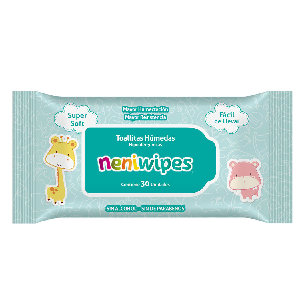 Neniwipes Toalla Húmeda Hipoalergénica 30 Unidades