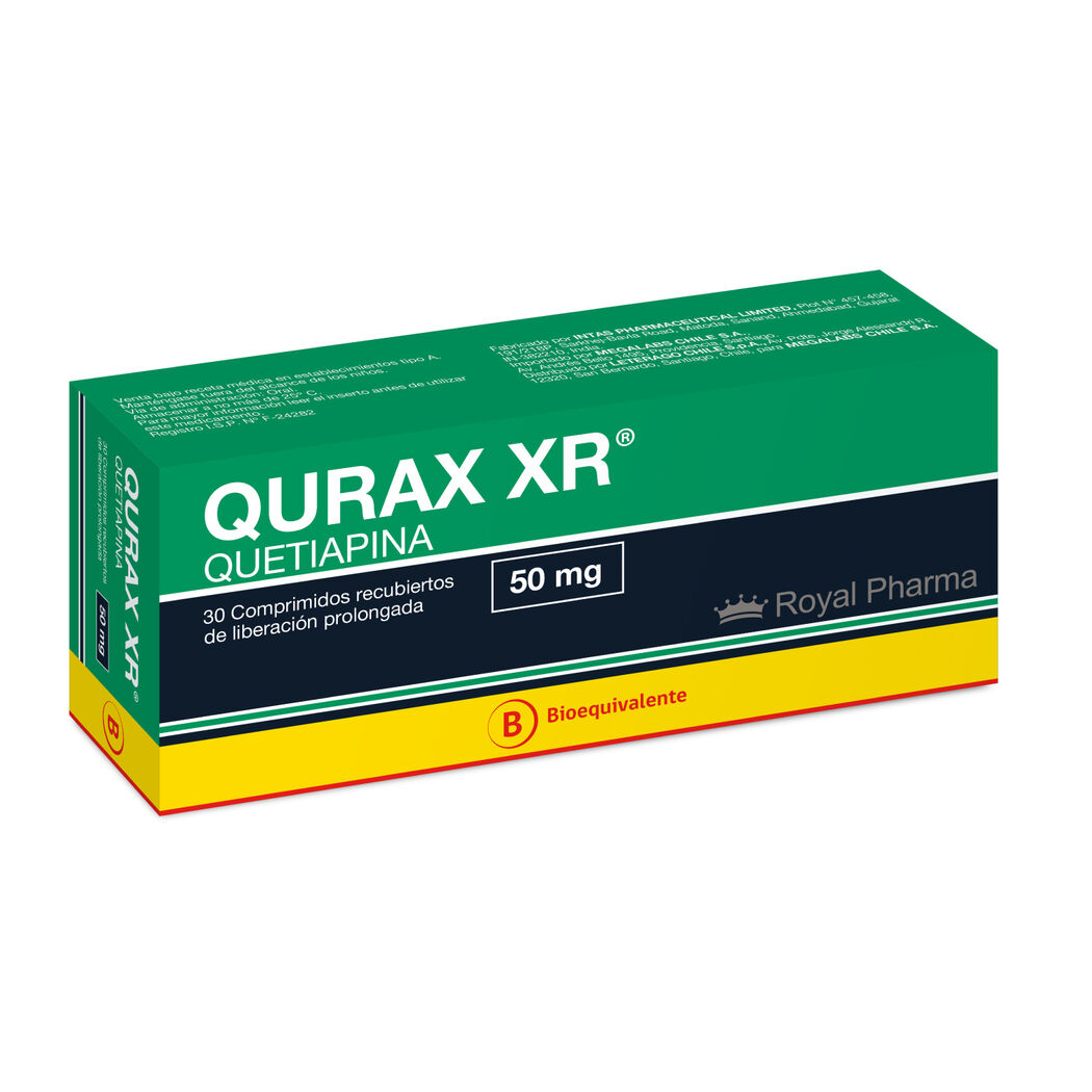 Qurax XR (B) Quetiapina 50mg 30 Comprimidos Prolongados
