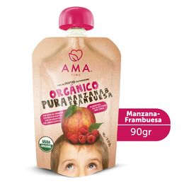 Puré de frutas manzana-frambuesa orgánico 