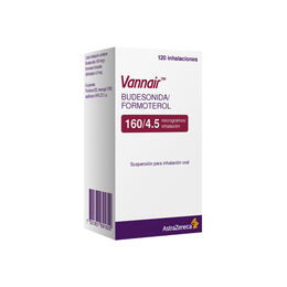 Vannair 80/4.5 Budesonida / Formoterol Inhalación Oral 120 Dosis