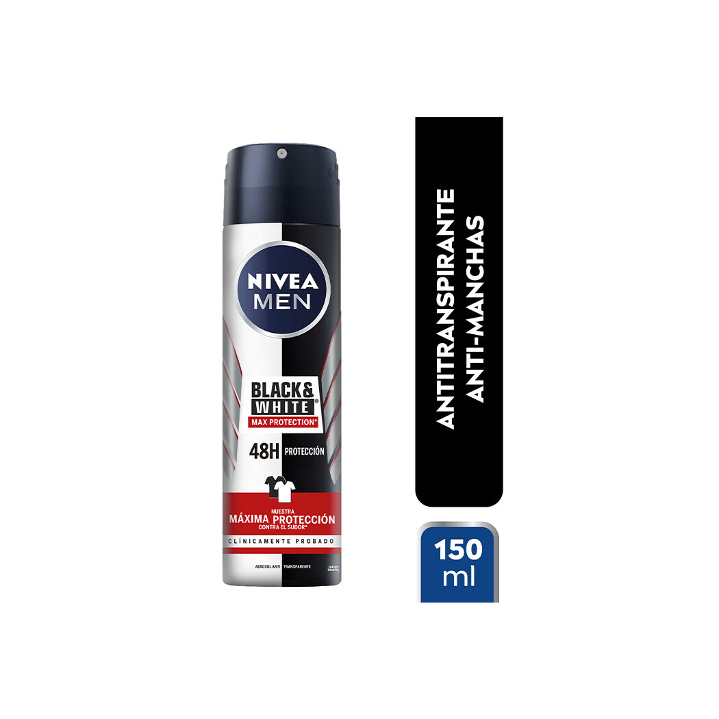 NIVEA MEN Desodorante Spray Invisible Black & White Max Protección 150ml