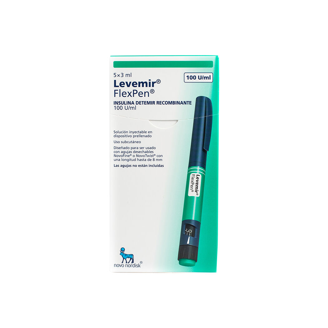 Levemir FlexPen 100UI/ml 3ml Inyectable x5 Frasco-Ampolla