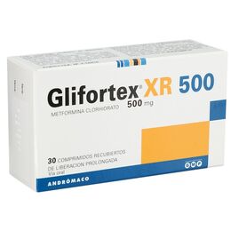 Glifortex Xr Metformina 500 mg 30 Comprimidos Liberación Prolongada