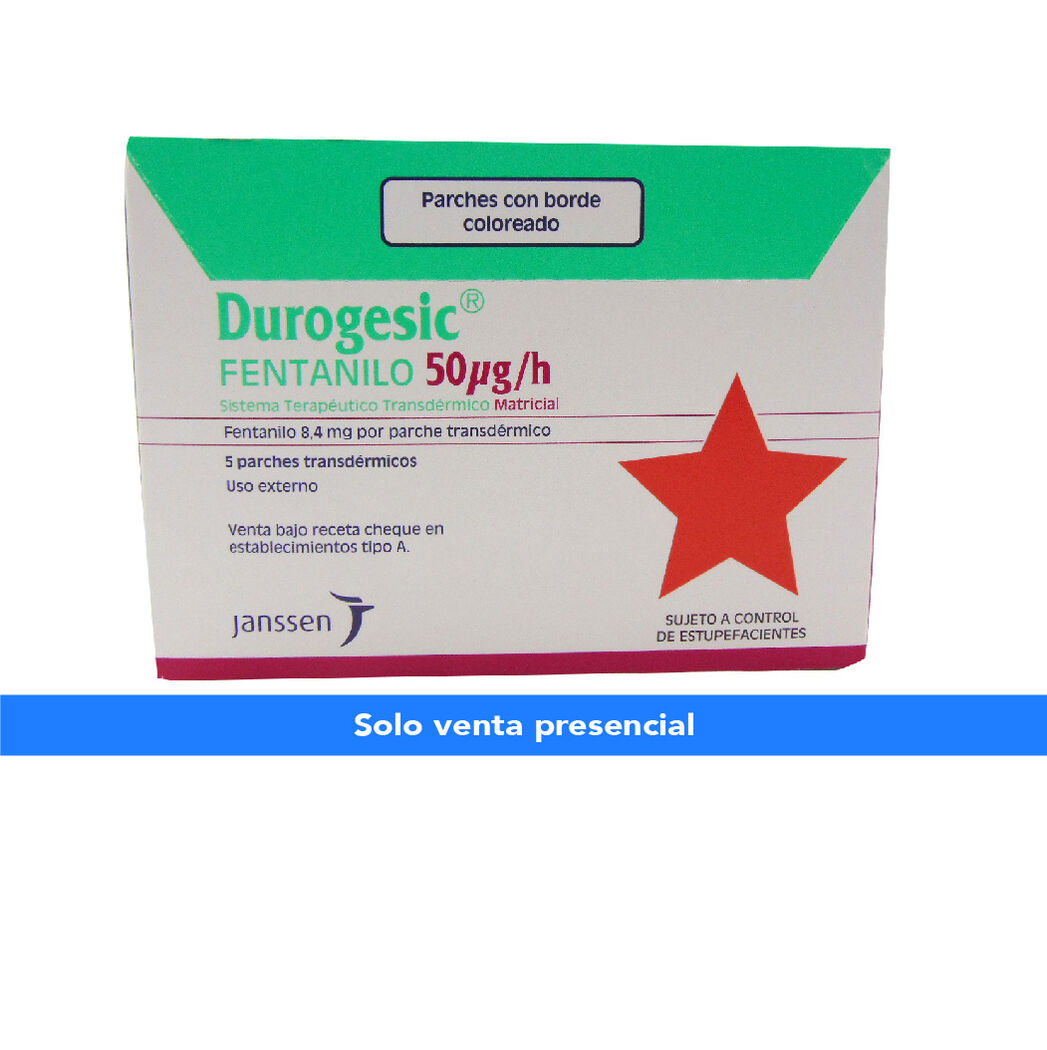 Durogesic Fentanilo 50mcg/hr 5 Parches Transdérmicos