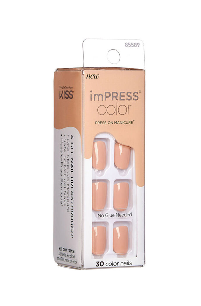 Uñas Kiss Ivy Beauty Impress Color Point Pink 30 unidades