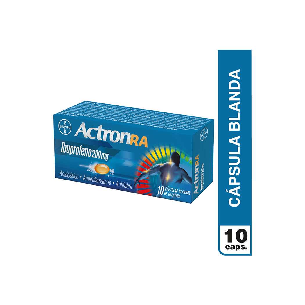 Ibuprofeno Actron 200 mg RA (R) 10 Cápsulas Blandas