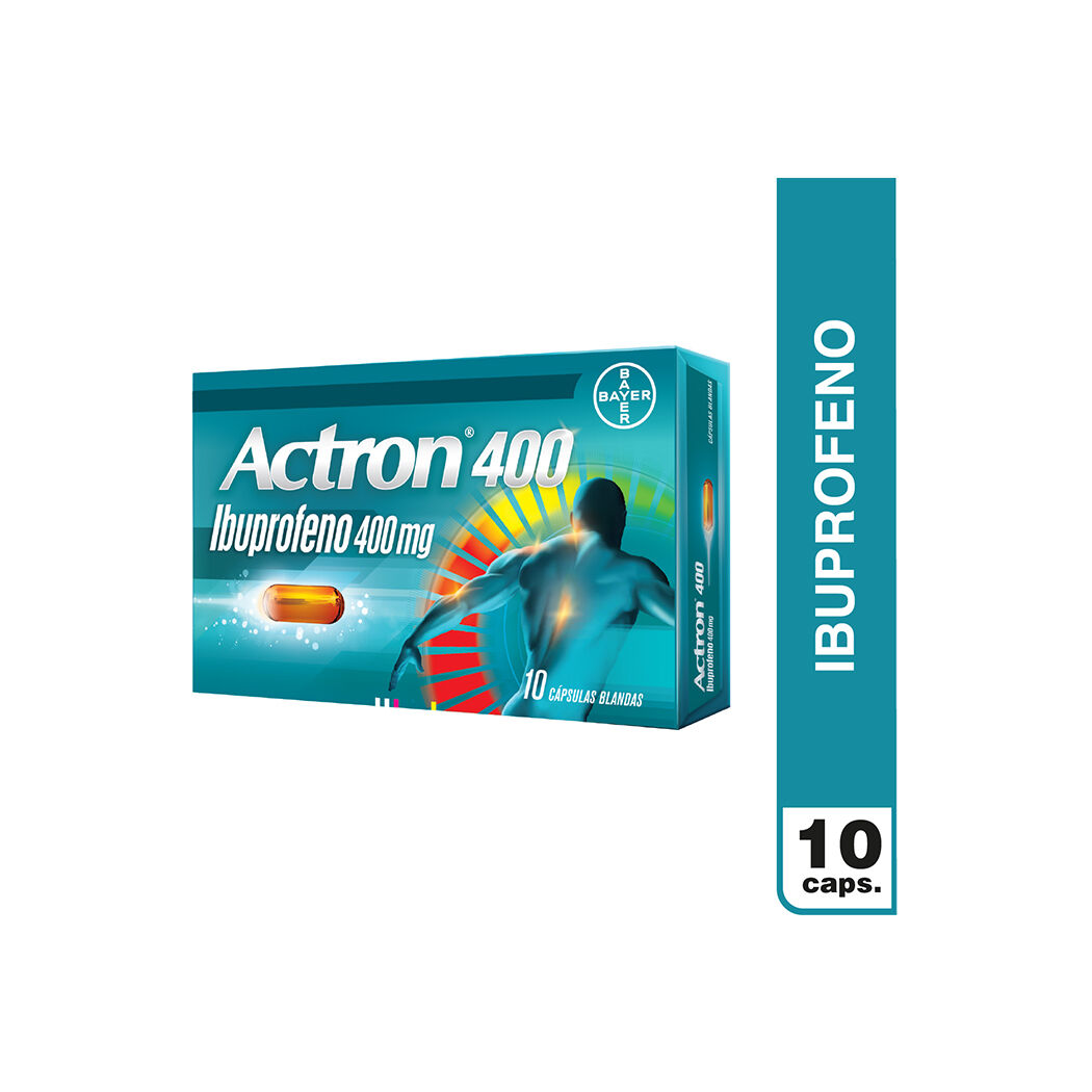 Actron (R) Ibuprofeno 400mg 10 Cápsulas Blandas