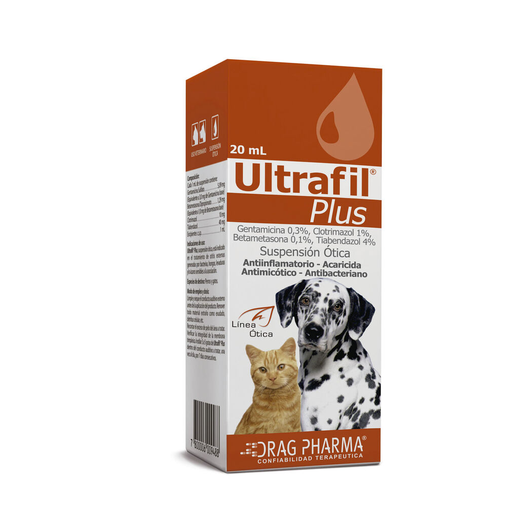Ultrafil Plus Perros y Gatos Suspensión Ótica 20ml