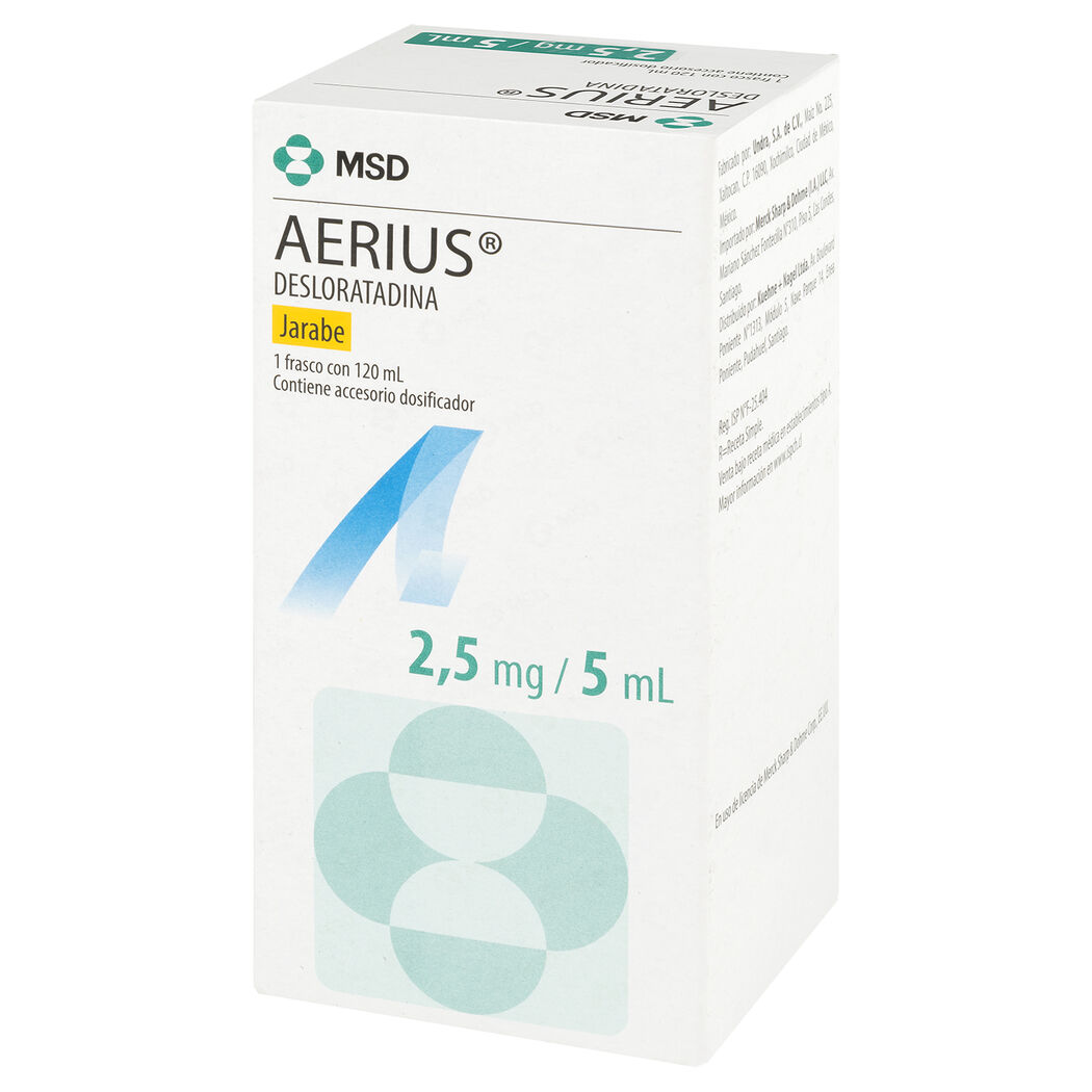 Aerius Desloratadina 2.5mg/5ml Jarabe 120ml