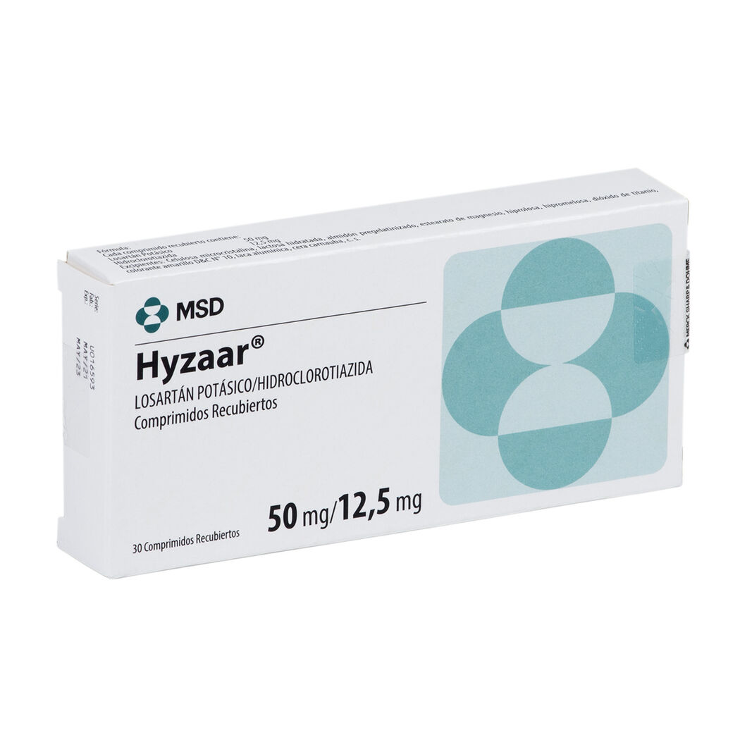 Hyzaar Losartán Potásico / Hidroclorotiazida 30 Comprimidos Recubiertos